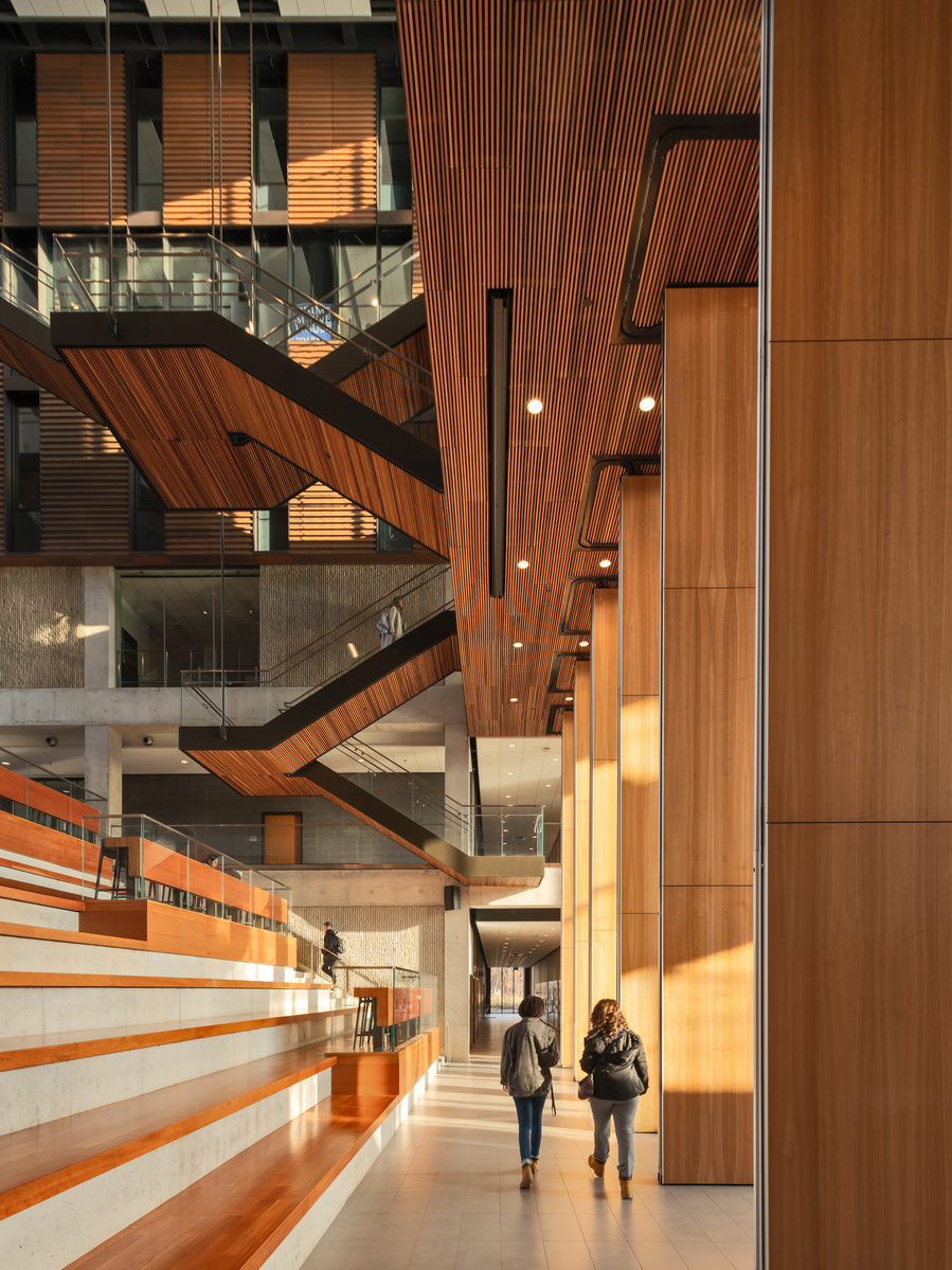 Perkins and Will University of Toronto Mississauga Campus Building. Photographed by Adrian Ozimek, Canada Toronto architectural and Interiors photographer. Maanjiwe nendamowinan The building has a LEED Silver designation,Canadian architect photgorapher