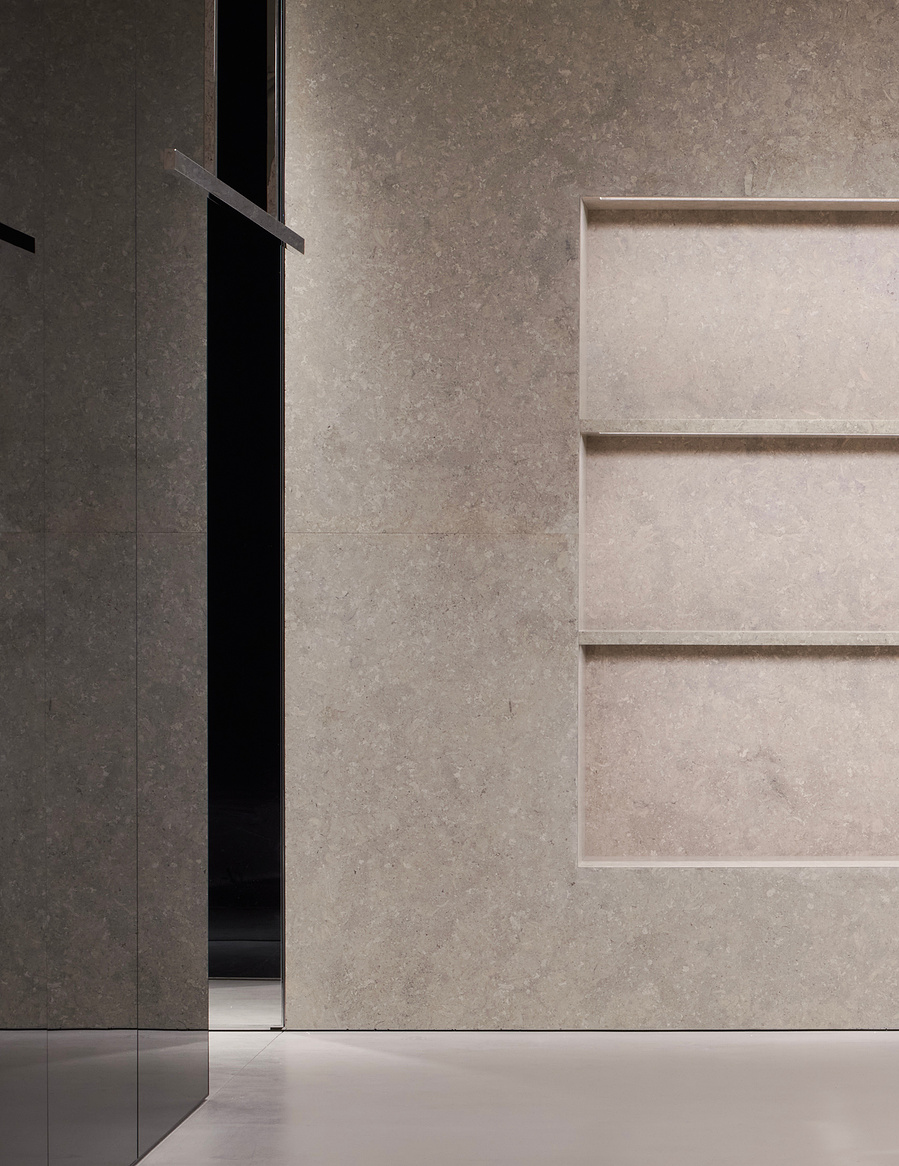 Saint Laurent YSL latest flagship retail location in Toronto Ontario. 110 Bloor Street West is the largest Saint Laurent retail location in Canada. Minimal interior concrete and marble. Photographed by Canadian architecture photographer adrian ozimek