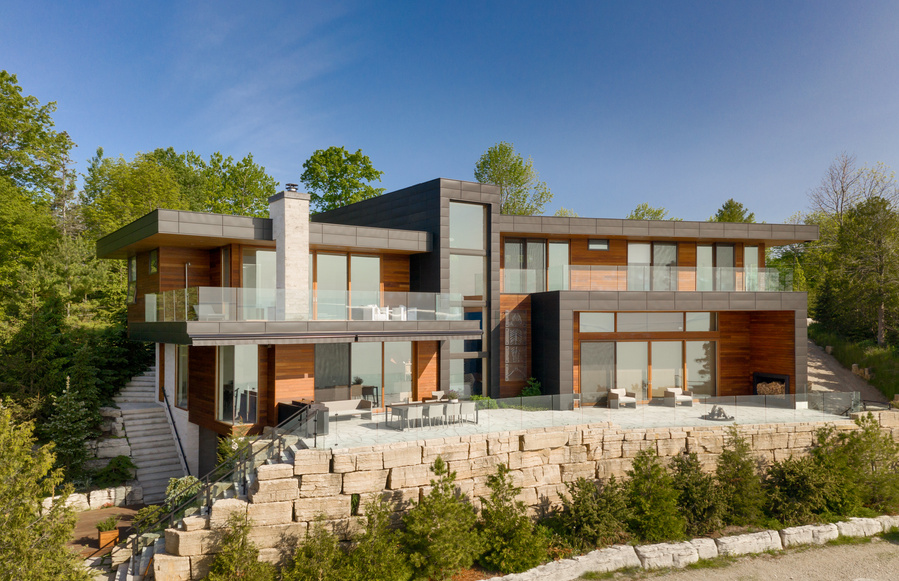 Muskoka Custom residence modern contemporary architecture in Tobermory Ontario Canada. Adrian Ozimek Canadian architectural and interior photographer captures the beauty of this luxury residence