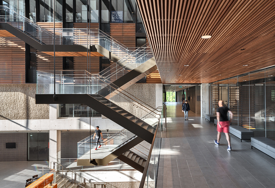 Perkins and Will University of Toronto Mississauga Campus Building. Photographed by Adrian Ozimek, Canada Toronto architectural and Interiors photographer. Maanjiwe nendamowinan The building has a LEED Silver designation,Canadian architect photgorapher