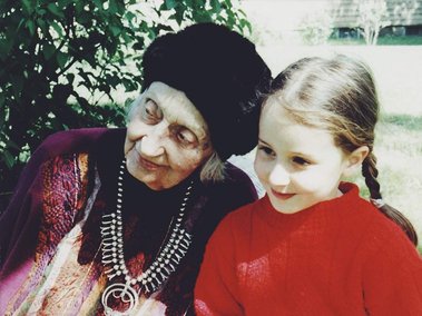 Lucrezia with photographer Barbara Morgan, 1991