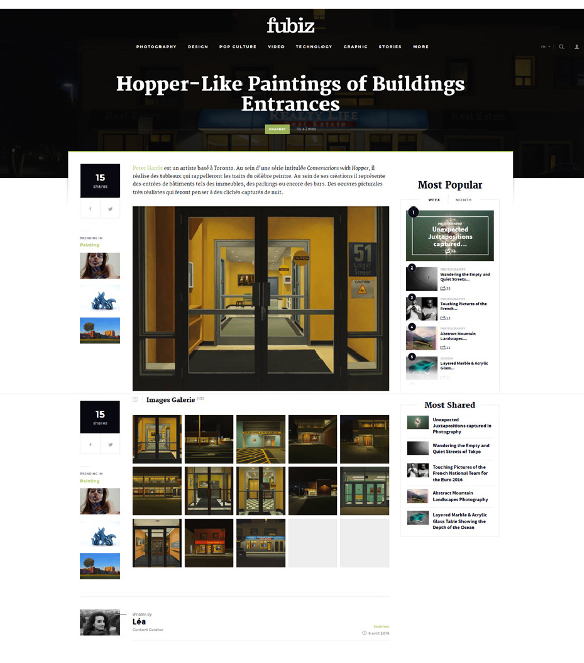 Peter harris, edward hopper, painting, toronto, urbanlandscape, realism, artist, Mira Godard Gallery, Galerie d'Este, fubiz