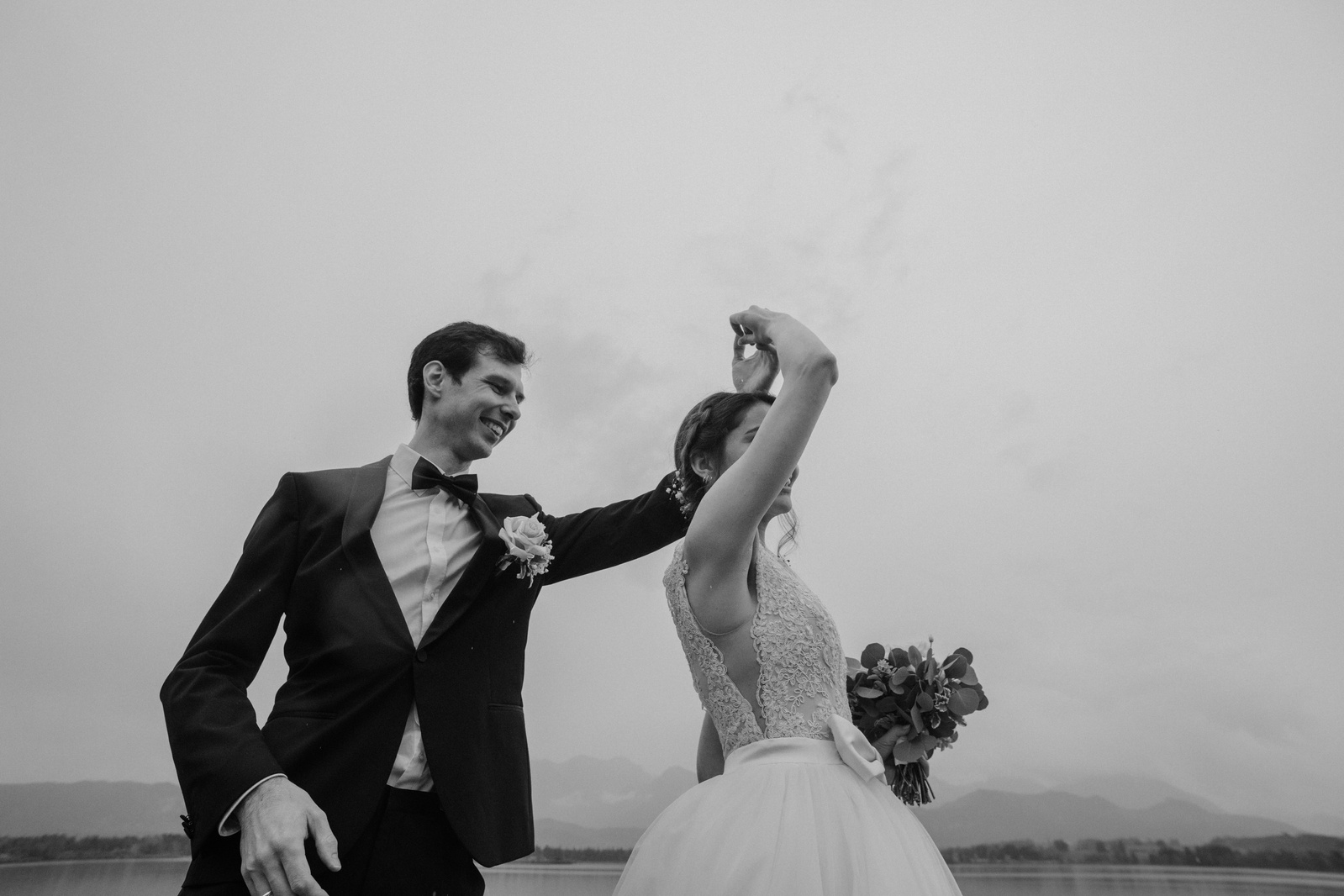 close up of married couple dancing