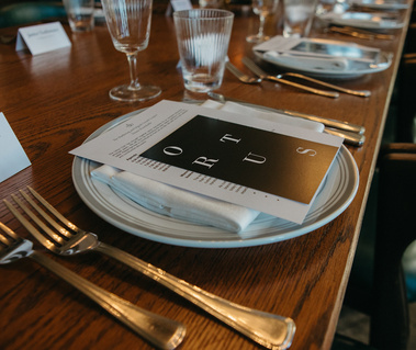 dining table with cutlery 