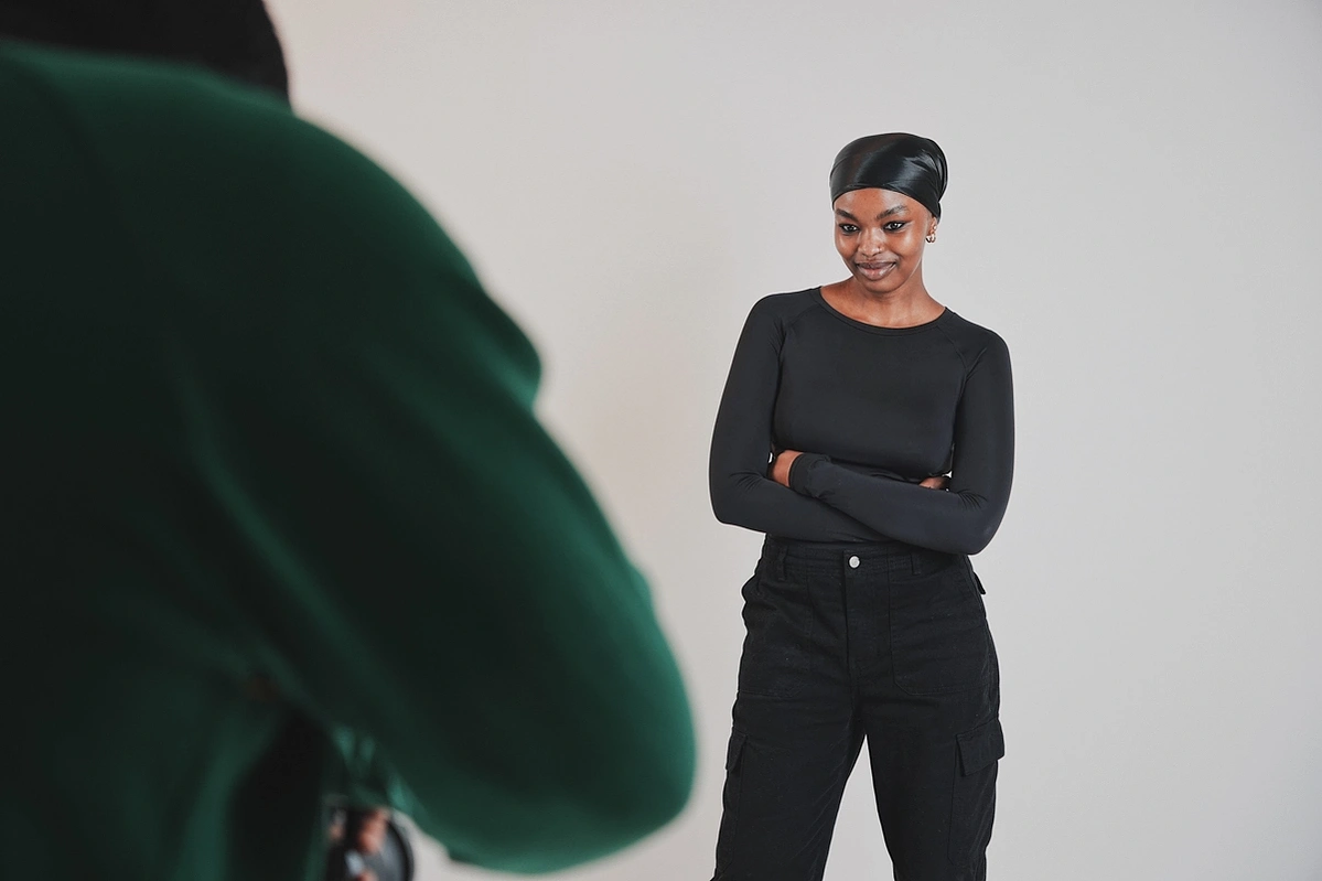 Photoshoot with model at Aire Street Studio Leeds