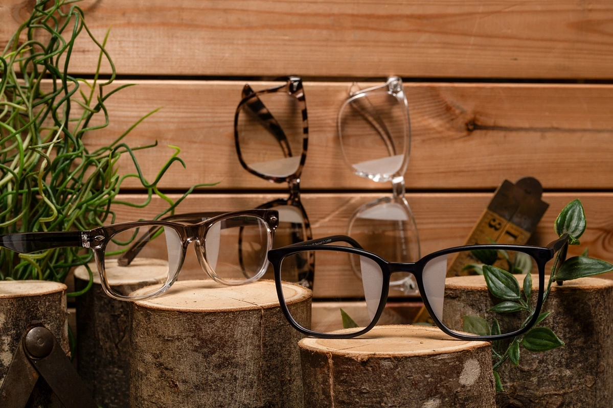 artistic photograph of designer glasses on e-commerce photoshoot