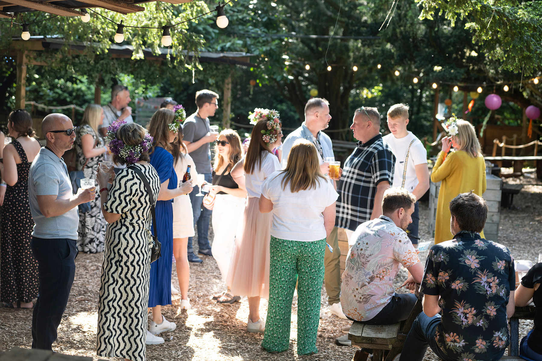 Woodland copse festival scene taken of Box Clever consulting at Hazlewood Castle photographed by Mark Wheelwright from Aire Street Studios Leeds