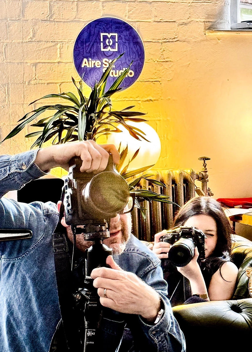 Behind the scenes image of photography session at Aire Street Studio Leeds 