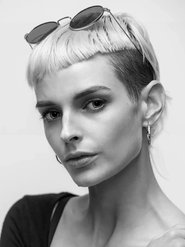 OG:Image White Female Model with Mullet hair Headshot photographed in Leeds by Aire Street Studio Mark Wheelwright