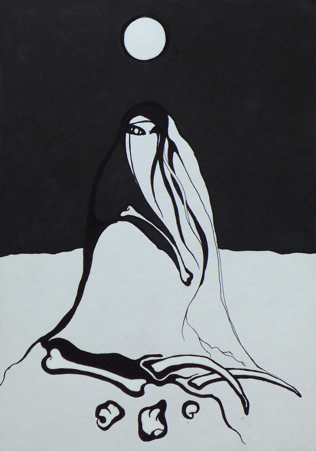 La Loba. Ink on paper.