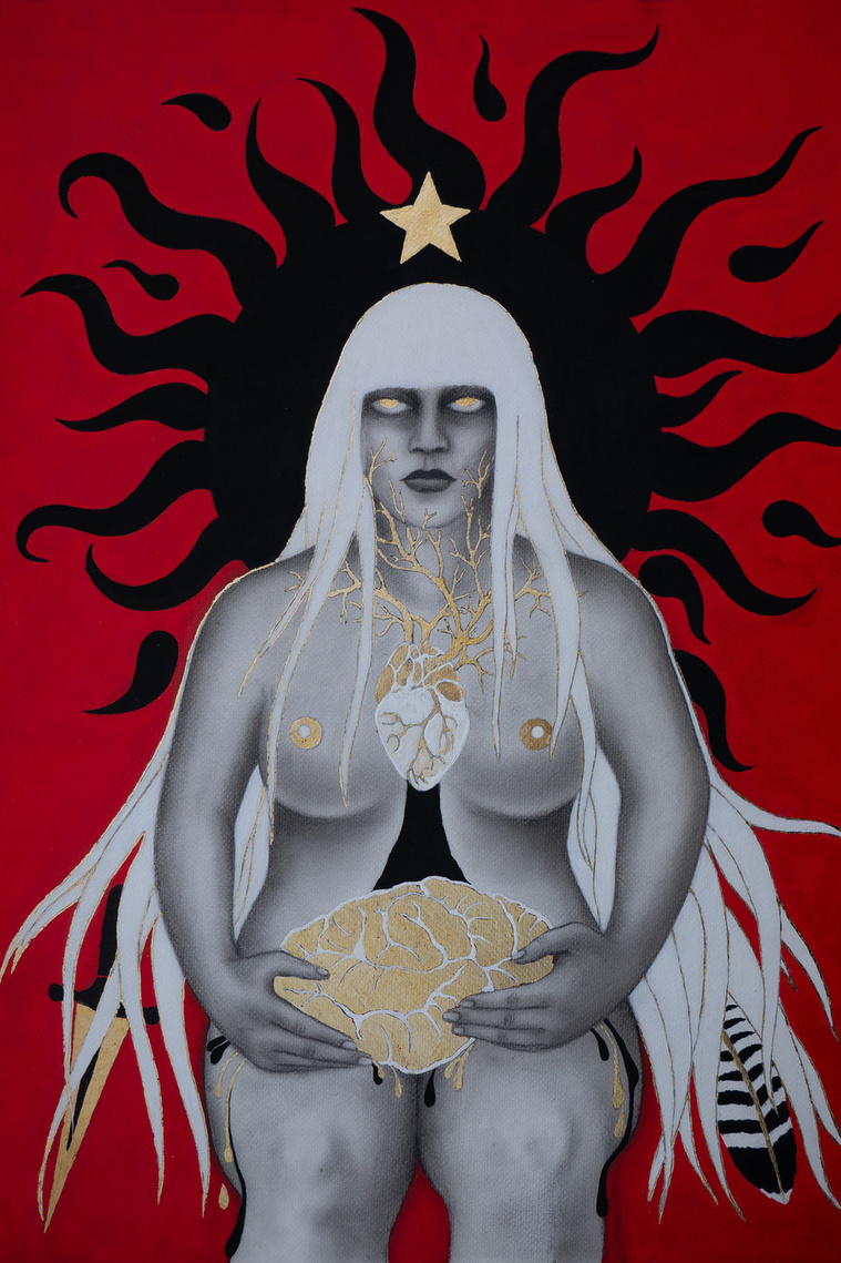 Blòt (Sacrifice), 2023, 50x60 cm, mixed media on paper