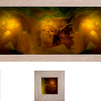 Eleusis, 2012-2024, photographic mixed media, a framed set (entire set area 60 x 120 cm: 40x120cm, 3 x 20x20 cm).