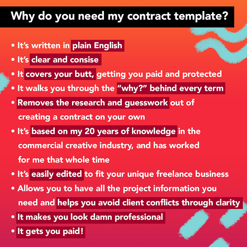 Fun Creative Contract Creative Contract Template - Illustration + Lettering + Design