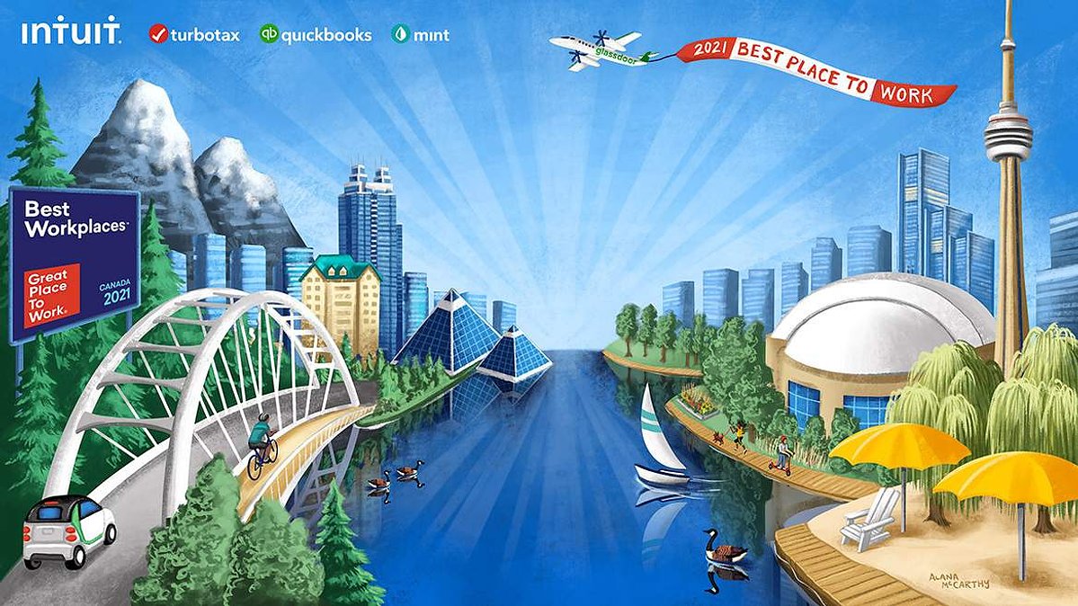 Intuit Zoom Background<br>- view project - - Illustration + ...