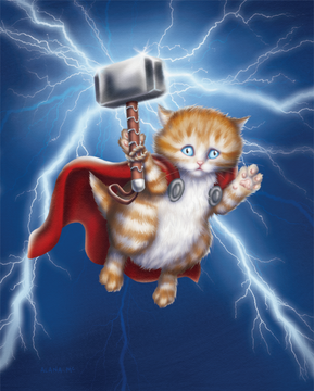Thor Cat

Super cute Kitten God of Thunder is just learning how to use his hammer. The poor little puffball is a little shocked by all the scary lightning!