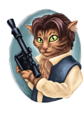 Solo as a kitty looking for his Princess. Hope he can still pilot his ship with those furry paws.
