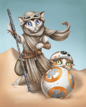 Making their way across the vast desert. Wonder how they're going to fly the Falcon without opposable thumbs.