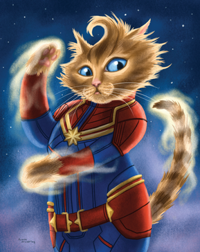 Captain Marvel

Captain Cat is ready to release a photon blast from her paws, and tail?
