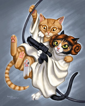 How could they not know they were siblings? These kitties will swing their way onto your wall and into your heart.