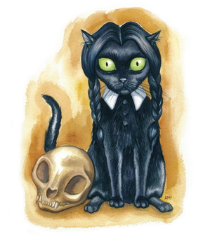 Wed kitty print is a perfect gift for the goth cat-lover in your life.
