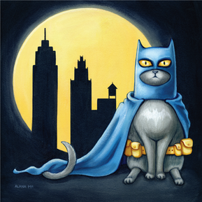 Bat cat is ready to protect the city - and your walls.