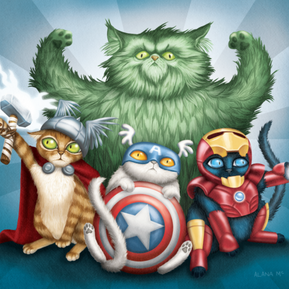 Catvengers: fighting together to rid the world of hairballs!
