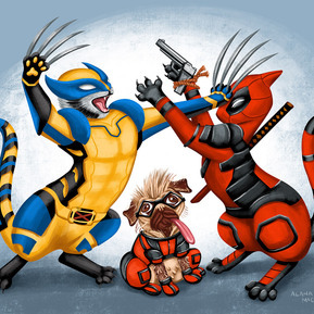 Red Mask and Wolvie Cat are here to save the day, one paw at a time!
