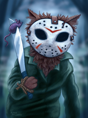 Horror fans rejoice! Now Jason can stalk your summer camp as a cat!
This star of the Friday the 13th franchise will be stalking teens on Crystal lake. Wonder if he'll do the bum-wiggle before he pounces?