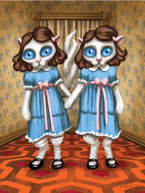 I don't know about you, but I wouldn't accept these creepy twin cat's invitation to play.
