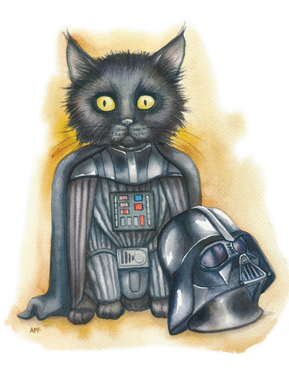 Kitten is surprisingly cute under that mask. A purrfect gift for the cat-lover geek in your life. Or keep him for yourself and enjoy a giggle every time you think of him using the Farce.