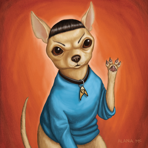 Live long and pawsper! This super soft throw blanket features a parody sci-fi chihuahua dog.
