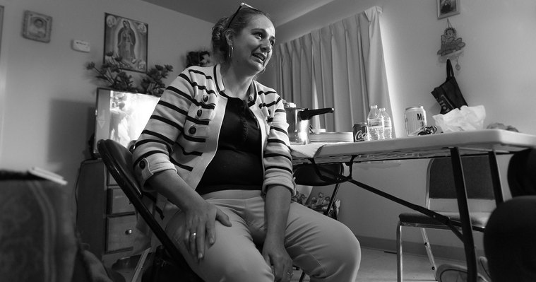 Aracel Fernandez at home Buena Vista Migrant Camp, October 22nd, 2017 Watsonville CA