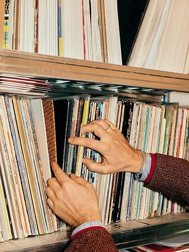 collection de vinyles et évaluation du prix de rachat