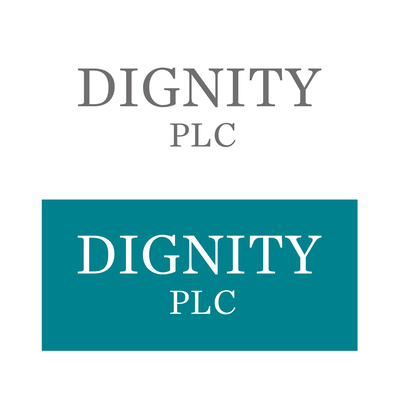Dignity Plc logos - colour and white