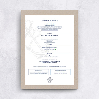 Admiral's Bistro Afternoon Tea Menu
