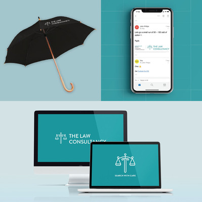 The Law Consultancy umbrella, email signature and desktop backgrounds