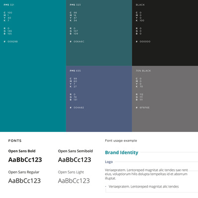 Dignity Plc colour palette and fonts