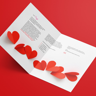 Hickling & Squires personalised Valentines Day Leaflet inside spread