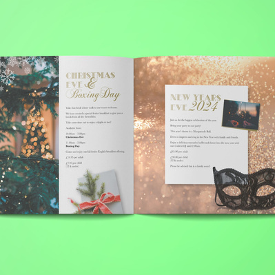 The Limes Country Lodge Hotel Christmas Brochure. Inside spread with events