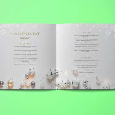 The Limes Country Lodge Hotel Christmas Brochure. Inside spread Christmas menu
