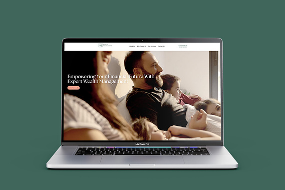 CMP Wealth Management desktop homepage on laptop screen