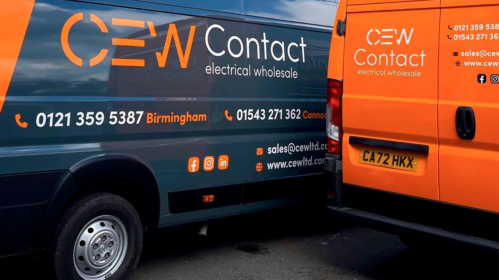 CEW brand identity design - branding on van fleet
