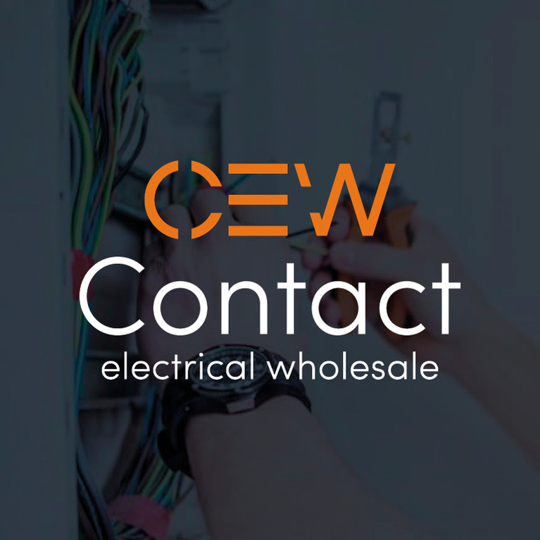 CEW logo overlaid electrician image