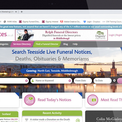 Dignity Funerals local Low Price Trial Web Page Banner Advert