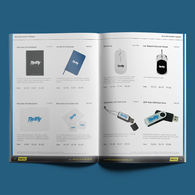 Hertz Merchandise Catalogue Thrifty section product spread