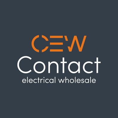 CEW reversed portrait logo on grey background