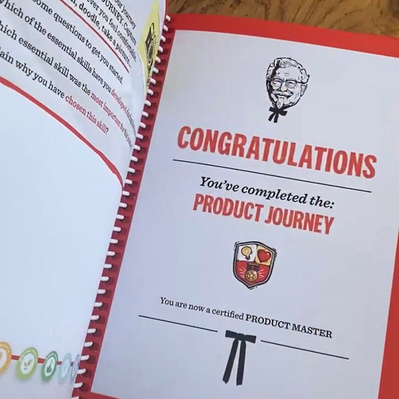 KFC Work Experience Guidebook product journey completed page