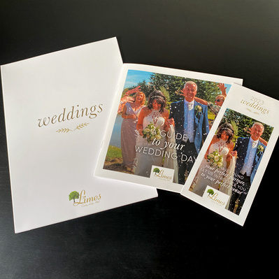 The Limes Country Lodge Hotel Wedding pack consisting of Folder, Brochure and Leaflet