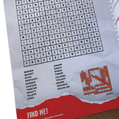 KFC Work Experience Guidebook wordsearch page
