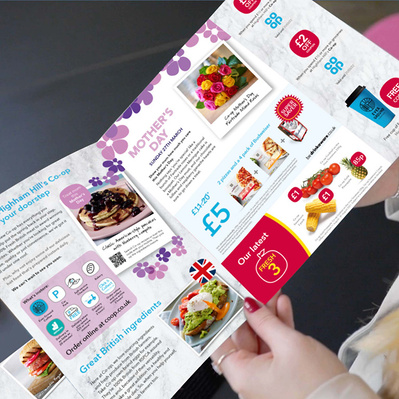 Co-op local store Spring door drop leaflet inner with tear off coupons